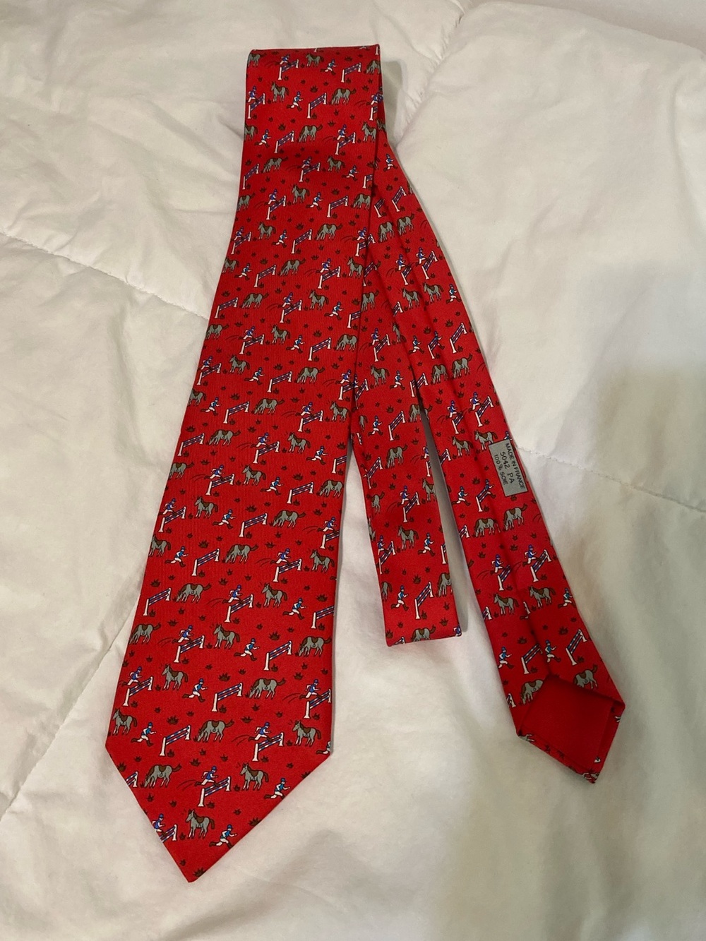 Hermes Silk Horse Jockey Jumping Tie